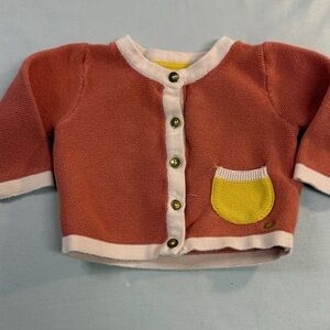 Marks & Spencer - Rust Button Down Cardigan with Yellow Pocket